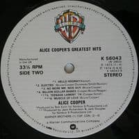 ALICE COOPER Greatest Hits Vinyl Record LP Warner Bros..