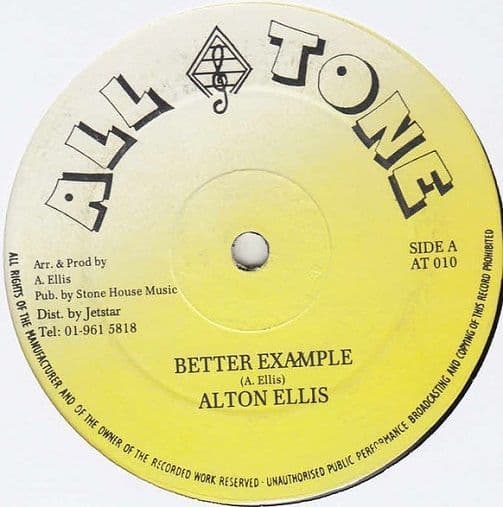 ALTON ELLIS Better Example Vinyl Record 12 Inch All Tone