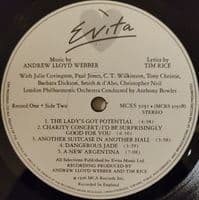 ANDREW LLOYD WEBBER AND TIM RICE Evita Vinyl Record LP MCA 1976