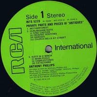 ANTHONY PHILLIPS & ENRIQUE BERRO GARCIA Private Parts And Pieces III: Antiques Vinyl LP RCA 1982