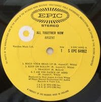 ARGENT All Together Now Vinyl Record LP Epic 1972
