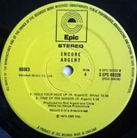 ARGENT Encore Vinyl Record LP Epic 1974