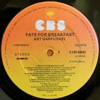 ART GARFUNKEL Fate For Breakfast Vinyl Record LP CBS 1979