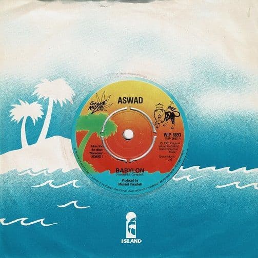 ASWAD Babylon Vinyl Record 7 Inch Island 1981 Rare 4-Prong 45rpm Reggae Single Groove Music Label
