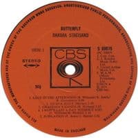 BARBRA STREISAND Butterfly Vinyl Record LP CBS 1974