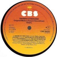 BARBRA STREISAND Yentl - Original Motion Picture Soundtrack Vinyl Record LP CBS 1983