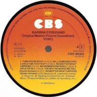 BARBRA STREISAND Yentl - Original Motion Picture Soundtrack Vinyl Record LP CBS 1983