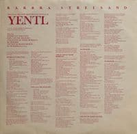 BARBRA STREISAND Yentl - Original Motion Picture Soundtrack Vinyl Record LP CBS 1983