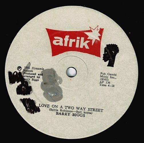 英12” Barry Biggs Love On A Two Way Street AF136 Afrik /00250 BARRY BIGGS Love On A Two Way Street Vinyl Record 12 Inch