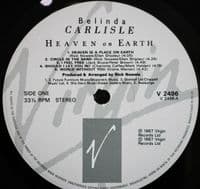 BELINDA CARLISLE Heaven On Earth Vinyl Record LP Virgin 1987
