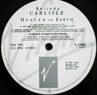 BELINDA CARLISLE Heaven On Earth Vinyl Record LP Virgin 1987