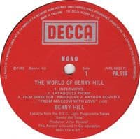 BENNY HILL The World Of Benny Hill Vinyl Record LP Decca 1971