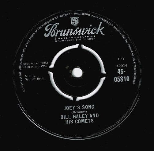 BILL HALEY AND HIS COMETS Joey's Song Vinyl Record 7 Inch Brunswick 1959
