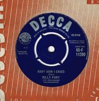 BILLY FURY Collette Vinyl Record 7 Inch Decca 1960 45-F 11200 Original Unboxed Label 45rpm Single