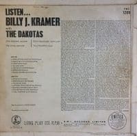 BILLY J. KRAMER WITH THE DAKOTAS Listen Vinyl Record LP Parlophone 1963
