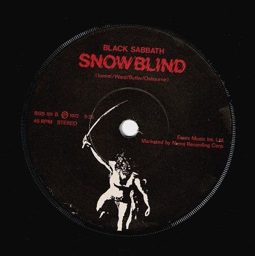 BLACK SABBATH Paranoid Vinyl Record 7 Inch Nems 1980