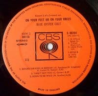 BLUE OYSTER CULT On Your Feet Or On Your Knees Vinyl Record LP CBS 1975
