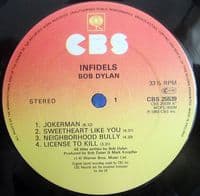 BOB DYLAN Infidels Vinyl Record LP CBS 1983