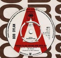 BOB DYLAN Tonight I'll Be Staying Here With You Vinyl Record 7 Inch CBS 1969 Promo