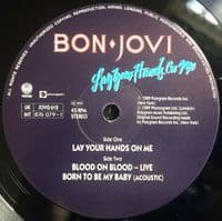 BON JOVI Lay Your Hands On Me Vinyl Record 12 Inch Vertigo 1989.