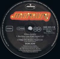 BON JOVI Livin' On A Prayer Vinyl Record 12 Inch German Mercury 1986