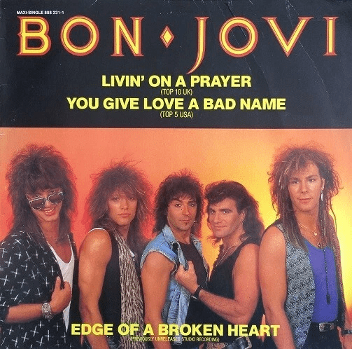 BON JOVI Livin' On A Prayer Vinyl Record 12 Inch German Mercury 1986