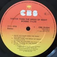 BONNIE TYLER Faster Than The Speed Of Night Vinyl Record LP CBS 1983