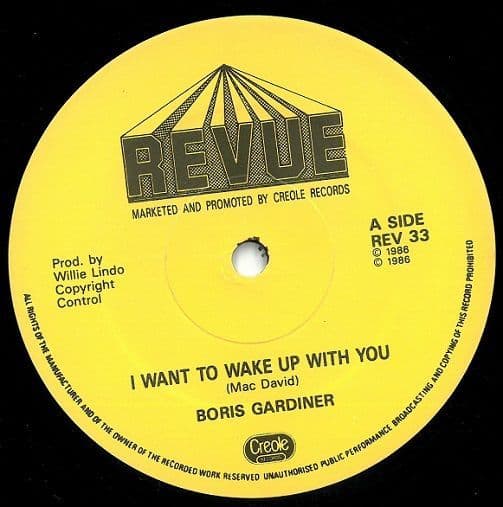 BORIS GARDINER I Want To Wake Up With You Vinyl Record 12 Inch Revue 1986