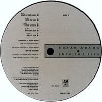 BRYAN ADAMS Into The Fire Vinyl Record LP A&M 1987