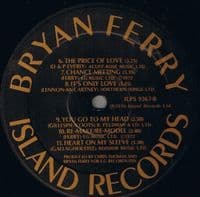 BRYAN FERRY Let's Stick Together Vinyl Record LP Island 1976