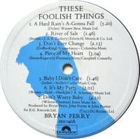 BRYAN FERRY These Foolish Things Vinyl Record LP Polydor 1977