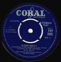 BUDDY HOLLY Buddy Holly EP Vinyl Record 7 Inch Coral 1961 FEP 2032 Extended Play 45 Picture Sleeve