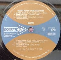 BUDDY HOLLY Greatest Hits Vinyl Record LP Coral 1968