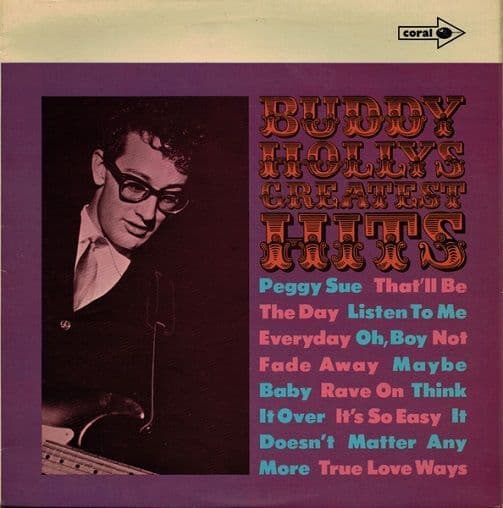 BUDDY HOLLY Greatest Hits Vinyl Record LP Coral 1968