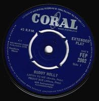 BUDDY HOLLY Listen To Me EP Vinyl Record 7 Inch Coral 1962 FEP 2002 Extended Play Green Pic Sleeve