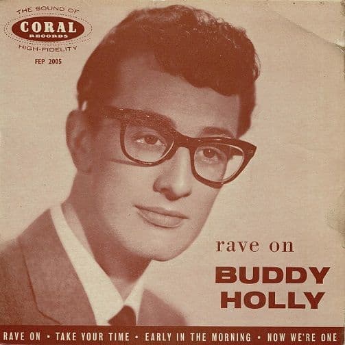 BUDDY HOLLY Rave On EP Vinyl Record 7 Inch Coral 1962 FEP 2004 Extended Play 4-Prong Picture Sleeve