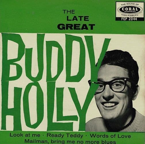 BUDDY HOLLY The Late Great Buddy Holly EP Vinyl Record 7 Inch Coral 1963 FEP 2044 Green Pic Sleeve