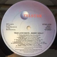 BUDDY HOLLY True Love Ways Vinyl Record LP Telstar 1989