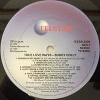 BUDDY HOLLY True Love Ways Vinyl Record LP Telstar 1989