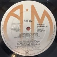 CAPTAIN AND TENNILLE Dream Vinyl Record LP A&M 1978