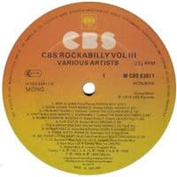 CBS, Epic & Okeh Rockabilly Classics Vol. 3 Vinyl Record LP CBS 1979