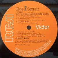 CHARLEY PRIDE She's Just An Old Love Turned Memory Vinyl Record LP RCA Victor 1977