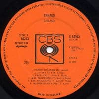 CHICAGO Chicago Vinyl Record LP CBS 1970
