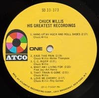 CHUCK WILLIS His Greatest Recordings Vinyl Record LP US ATCO 1971