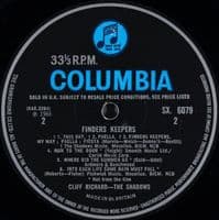 CLIFF RICHARD AND THE SHADOWS Finders Keepers Vinyl Record LP Columbia 1966.