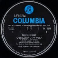 CLIFF RICHARD AND THE SHADOWS Finders Keepers Vinyl Record LP Columbia 1966...