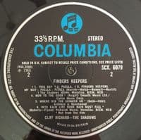 CLIFF RICHARD AND THE SHADOWS Finders Keepers Vinyl Record LP Columbia 1966.....