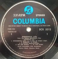 CLIFF RICHARD AND THE SHADOWS Wonderful Life Vinyl Record LP Columbia 1964.