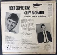CLIFF RICHARD Don't Stop Me Now! Vinyl Record LP Columbia 1967.