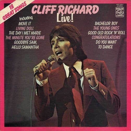 CLIFF RICHARD Live! Vinyl Record LP MFP 1976
